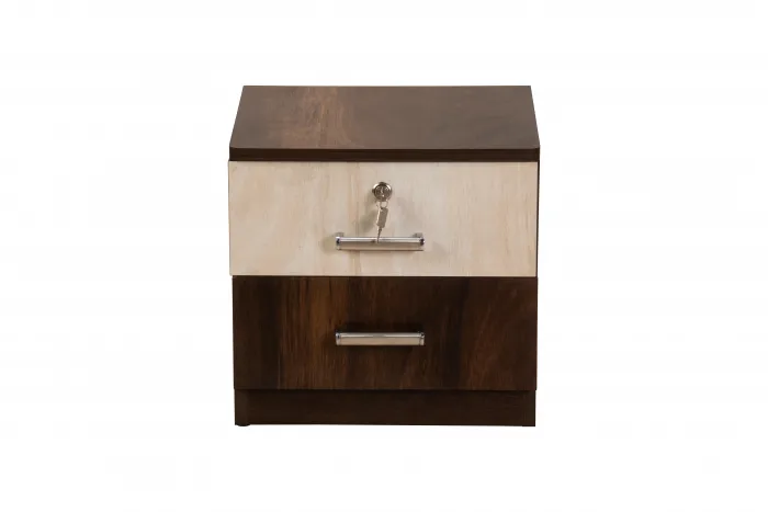 VIVDeal Lara Bedside Table Jungle Wood Dark & Light